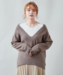 cepo | センターリブゆるＶネックニット(ニット/セーター)