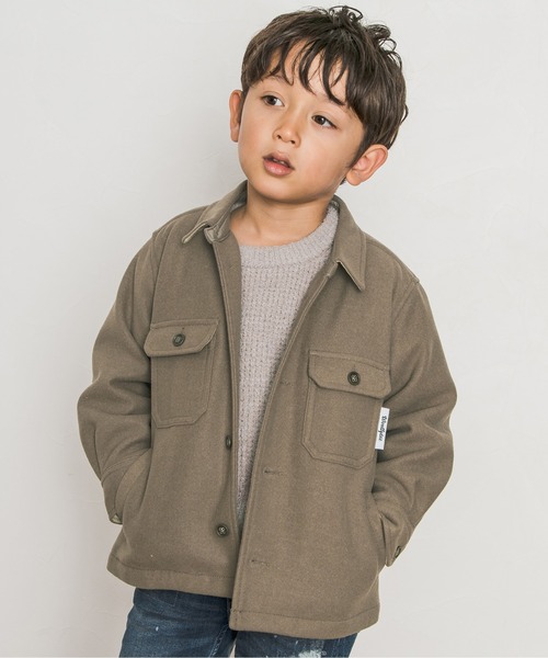 BAYFLOW（ベイフロー）の「[KIDS]ウーリーテックCPOシャツ（シャツ/ブラウス・キッズ・ベージュ/ブルー/チャコール・MEDIUM/LARGE/X-LARGE/XX-LARGE）」の2枚目の写真