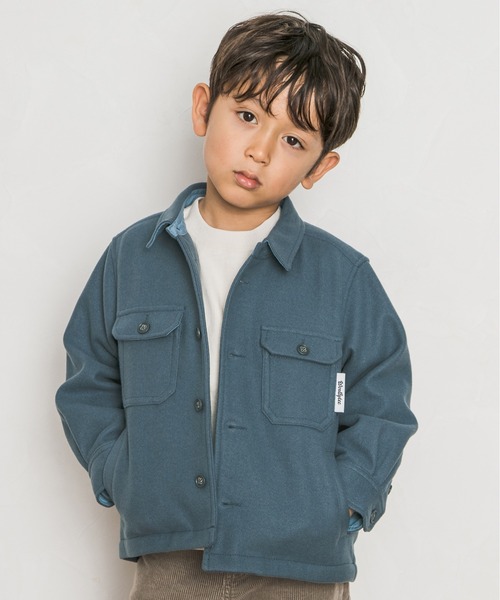 BAYFLOW（ベイフロー）の「[KIDS]ウーリーテックCPOシャツ（シャツ/ブラウス・キッズ・ベージュ/ブルー/チャコール・MEDIUM/LARGE/X-LARGE/XX-LARGE）」の3枚目の写真