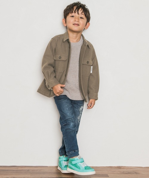 BAYFLOW（ベイフロー）の「[KIDS]ウーリーテックCPOシャツ（シャツ/ブラウス・キッズ・ベージュ/ブルー/チャコール・MEDIUM/LARGE/X-LARGE/XX-LARGE）」の6枚目の写真