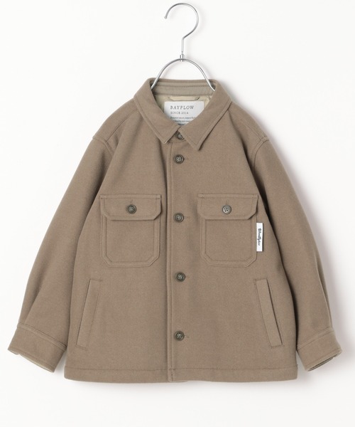 BAYFLOW（ベイフロー）の「[KIDS]ウーリーテックCPOシャツ（シャツ/ブラウス・キッズ・ベージュ/ブルー/チャコール・MEDIUM/LARGE/X-LARGE/XX-LARGE）」の8枚目の写真
