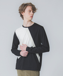 5351 POUR LES HOMMES | モノトーン　カラーブロック　ロング　Tシャツ(Tシャツ/カットソー)