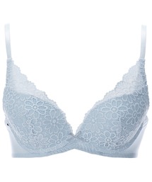 AMOSTYLE BY Triumph（アモスタイルバイトリンプ）の「ロマンティックデイジー 夢みるブラ Deep V ブラ＆ショーツセット【E,Fカップ】AMST1300 WHU + Hikini JX（ブラ&ショーツ・レディース）」
