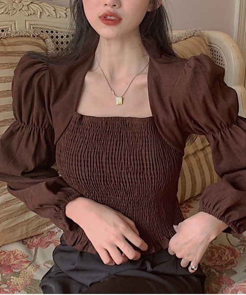 yuue' ( wear )（ユーイ）の「ロングスリーブ袖ボリュームブラウス（シャツ/ブラウス・レディース・ブラウン/ブラック・FREE）」の14枚目の写真