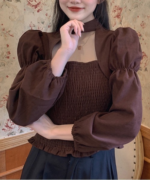 yuue' ( wear )（ユーイ）の「ロングスリーブ袖ボリュームブラウス（シャツ/ブラウス・レディース・ブラウン/ブラック・FREE）」の15枚目の写真