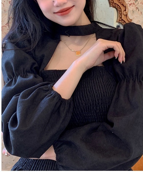 yuue' ( wear )（ユーイ）の「ロングスリーブ袖ボリュームブラウス（シャツ/ブラウス・レディース・ブラウン/ブラック・FREE）」の6枚目の写真