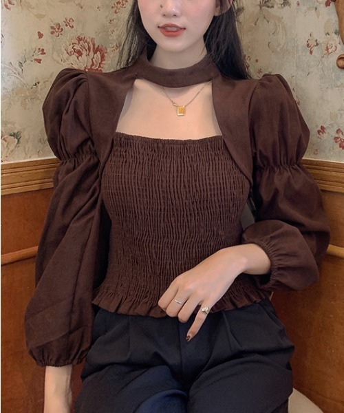 yuue' ( wear )（ユーイ）の「ロングスリーブ袖ボリュームブラウス（シャツ/ブラウス・レディース・ブラウン/ブラック・FREE）」の16枚目の写真