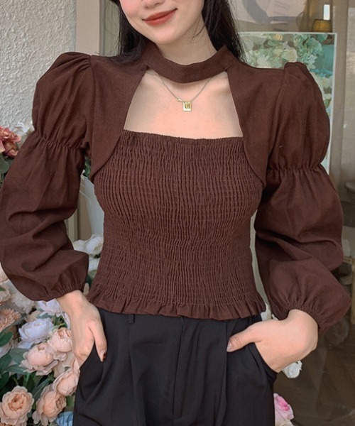 yuue' ( wear )（ユーイ）の「ロングスリーブ袖ボリュームブラウス（シャツ/ブラウス・レディース・ブラウン/ブラック・FREE）」の18枚目の写真