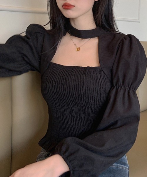 yuue' ( wear )（ユーイ）の「ロングスリーブ袖ボリュームブラウス（シャツ/ブラウス・レディース・ブラウン/ブラック・FREE）」の12枚目の写真