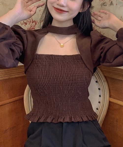 yuue' ( wear )（ユーイ）の「ロングスリーブ袖ボリュームブラウス（シャツ/ブラウス・レディース・ブラウン/ブラック・FREE）」の19枚目の写真