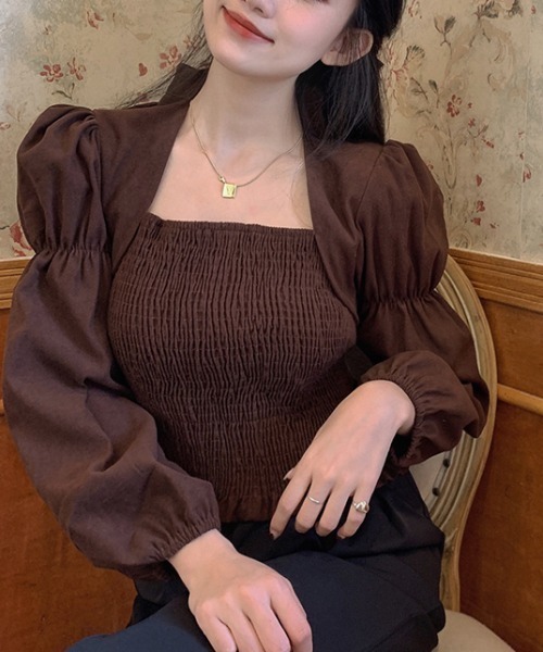 yuue' ( wear )（ユーイ）の「ロングスリーブ袖ボリュームブラウス（シャツ/ブラウス・レディース・ブラウン/ブラック・FREE）」の20枚目の写真
