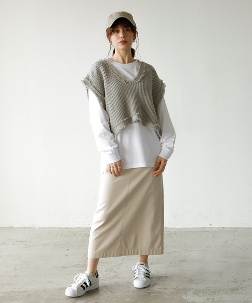 Auntie Rosa Holiday（アンティローザホリデー）の「メキシカンフリンジニットベスト（ベスト・レディース・ブラック/ナチュラル/カーキ/ライトグレー・FREE）」の14枚目の写真