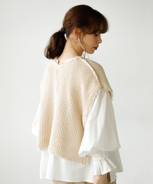 Auntie Rosa Holiday（アンティローザホリデー）の「メキシカンフリンジニットベスト（ベスト・レディース・ブラック/ナチュラル/カーキ/ライトグレー・FREE）」の18枚目の写真