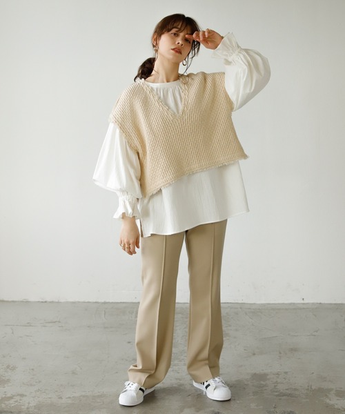 Auntie Rosa Holiday（アンティローザホリデー）の「メキシカンフリンジニットベスト（ベスト・レディース・ブラック/ナチュラル/カーキ/ライトグレー・FREE）」の20枚目の写真