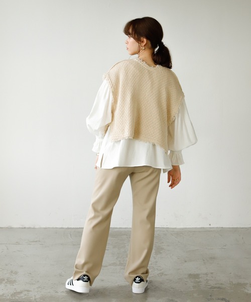 Auntie Rosa Holiday（アンティローザホリデー）の「メキシカンフリンジニットベスト（ベスト・レディース・ブラック/ナチュラル/カーキ/ライトグレー・FREE）」の21枚目の写真