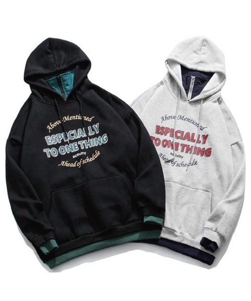 meJane（ミージェーン）の「重ね着風オーバーサイズプルパーカー（パーカー・レディース・ブラック/グレー・FREE）」の21枚目の写真