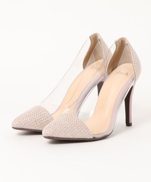 MIIA(ミーア)の「ツィードクリアコンビパンプス(パンプス・レディース・ピンク/ブラック/ベージュ・LARGE/MEDIUM)」の3枚目の写真