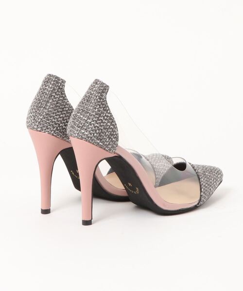 MIIA(ミーア)の「ツィードクリアコンビパンプス(パンプス・レディース・ピンク/ブラック/ベージュ・LARGE/MEDIUM)」の4枚目の写真