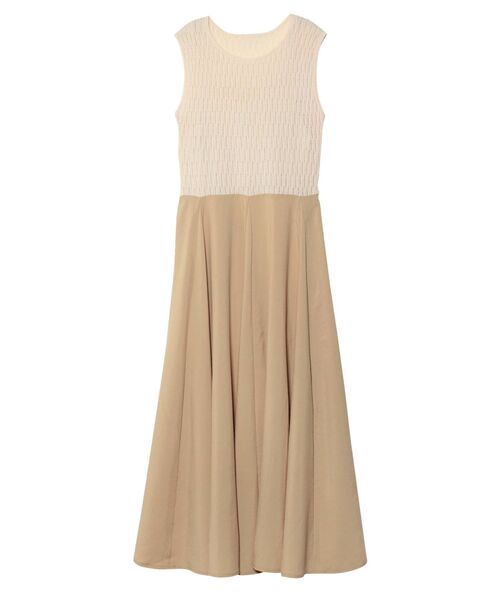 LAGUNAMOON（ラグナムーン）の「アイレットリブドッキングフレアーワンピース（ワンピース・レディース・ミント/アイボリー/グレー・MEDIUM/SMALL）」の2枚目の写真