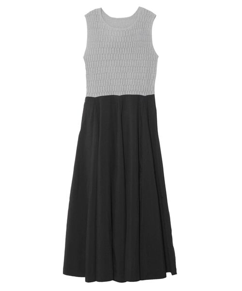 LAGUNAMOON（ラグナムーン）の「アイレットリブドッキングフレアーワンピース（ワンピース・レディース・ミント/アイボリー/グレー・MEDIUM/SMALL）」の11枚目の写真