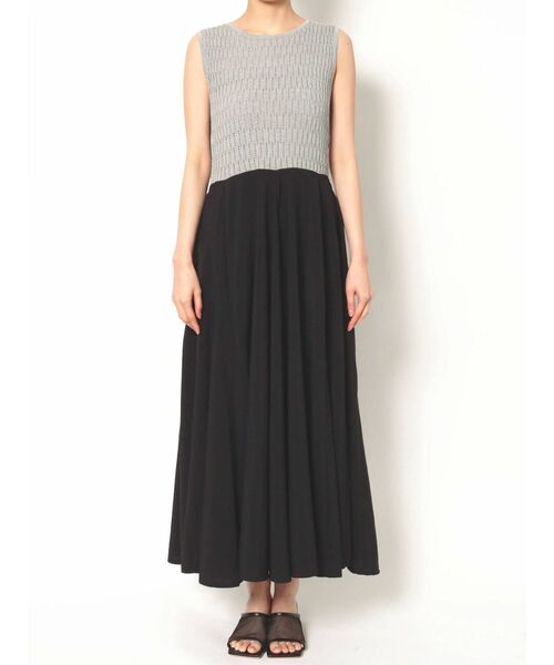 LAGUNAMOON（ラグナムーン）の「アイレットリブドッキングフレアーワンピース（ワンピース・レディース・ミント/アイボリー/グレー・MEDIUM/SMALL）」の17枚目の写真