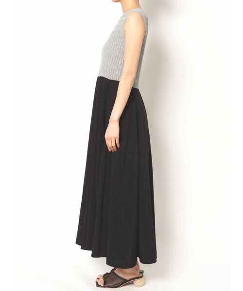 LAGUNAMOON（ラグナムーン）の「アイレットリブドッキングフレアーワンピース（ワンピース・レディース・ミント/アイボリー/グレー・MEDIUM/SMALL）」の8枚目の写真