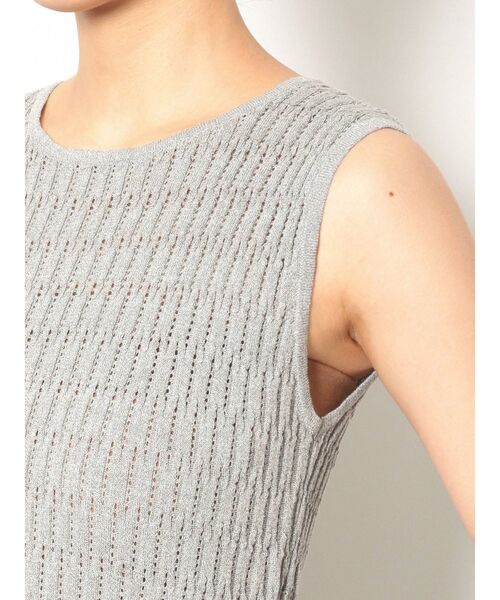 LAGUNAMOON（ラグナムーン）の「アイレットリブドッキングフレアーワンピース（ワンピース・レディース・ミント/アイボリー/グレー・MEDIUM/SMALL）」の4枚目の写真