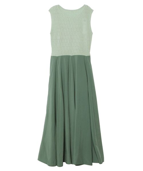 LAGUNAMOON（ラグナムーン）の「アイレットリブドッキングフレアーワンピース（ワンピース・レディース・ミント/アイボリー/グレー・MEDIUM/SMALL）」の5枚目の写真