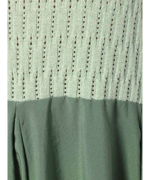 LAGUNAMOON（ラグナムーン）の「アイレットリブドッキングフレアーワンピース（ワンピース・レディース・ミント/アイボリー/グレー・MEDIUM/SMALL）」の10枚目の写真