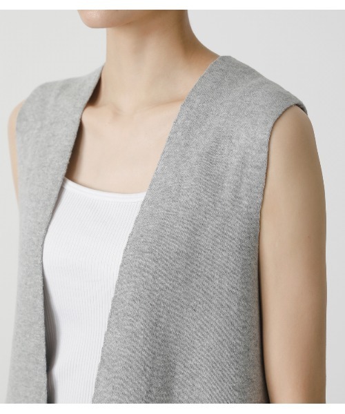 AZUL by moussy（アズールバイマウジー）の「LONG KNIT VEST/ロングニットベスト（ベスト・レディース・杢グレー/ブラック/ベージュ・FREE）」の10枚目の写真