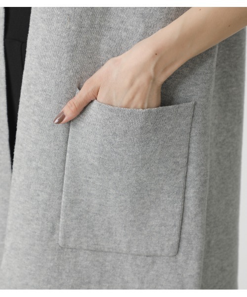 AZUL by moussy（アズールバイマウジー）の「LONG KNIT VEST/ロングニットベスト（ベスト・レディース・杢グレー/ブラック/ベージュ・FREE）」の11枚目の写真