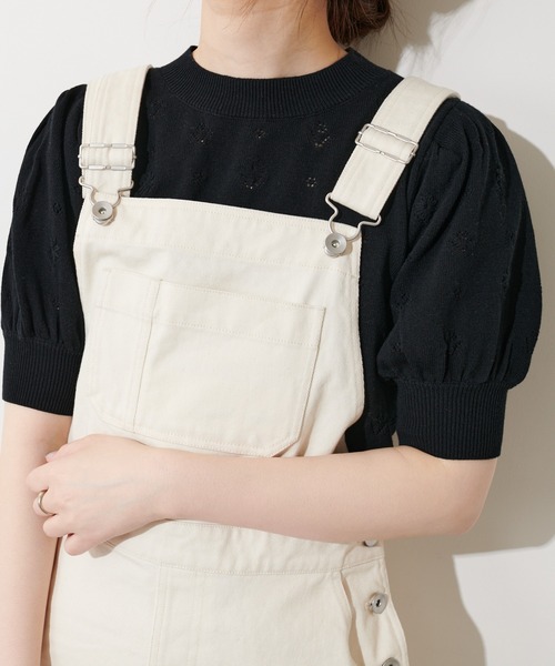 natural couture（ナチュラルクチュール）の「お花手刺繍コンパクトニット（ニット/セーター・レディース・オレンジ/グレイッシュベージュ/ブラック/オフホワイト・FREE）」の14枚目の写真