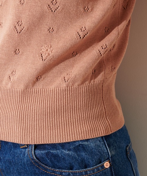 natural couture（ナチュラルクチュール）の「お花手刺繍コンパクトニット（ニット/セーター・レディース・オレンジ/グレイッシュベージュ/ブラック/オフホワイト・FREE）」の22枚目の写真