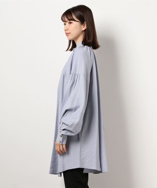 archives（アルシーヴ）の「【限定item】テントラインスタンドカラーチュニック（チュニック・レディース・ブラック/オフホワイト/ラベンダー・MEDIUM）」の9枚目の写真