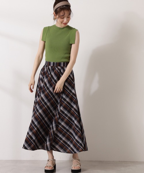 N.(N. Natural Beauty Basic)(エヌエヌナチュラルビューティーベーシック)の「◆チェックボリュームスカート(スカート・レディース・ブラック系その他/ブラウン系その他・MEDIUM)」の1枚目の写真