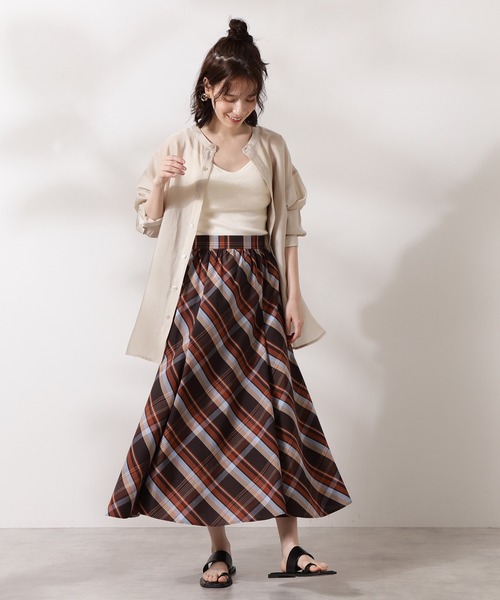 N.(N. Natural Beauty Basic)(エヌエヌナチュラルビューティーベーシック)の「◆チェックボリュームスカート(スカート・レディース・ブラック系その他/ブラウン系その他・MEDIUM)」の21枚目の写真