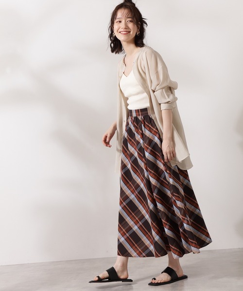 N.(N. Natural Beauty Basic)(エヌエヌナチュラルビューティーベーシック)の「◆チェックボリュームスカート(スカート・レディース・ブラック系その他/ブラウン系その他・MEDIUM)」の20枚目の写真