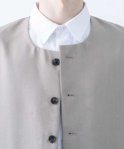 epnok（エプノック）の「メランジルーズベスト（ベスト・メンズ・グレー/カーキ/ライトブラウン/グレイッシュベージュ・SMALL/MEDIUM/LARGE）」の7枚目の写真