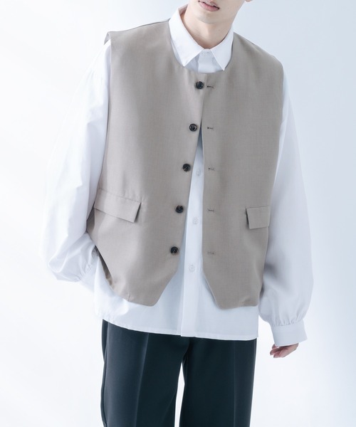 epnok（エプノック）の「メランジルーズベスト（ベスト・メンズ・グレー/カーキ/ライトブラウン/グレイッシュベージュ・SMALL/MEDIUM/LARGE）」の12枚目の写真