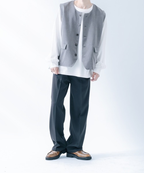 epnok（エプノック）の「メランジルーズベスト（ベスト・メンズ・グレー/カーキ/ライトブラウン/グレイッシュベージュ・SMALL/MEDIUM/LARGE）」の11枚目の写真