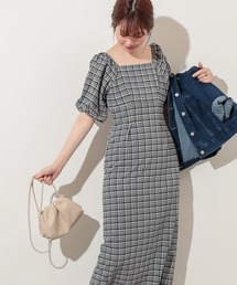 natural couture | 【WEB限定カラー有り】ぽこぽこチェックなセミタイトワンピース(ワンピース)