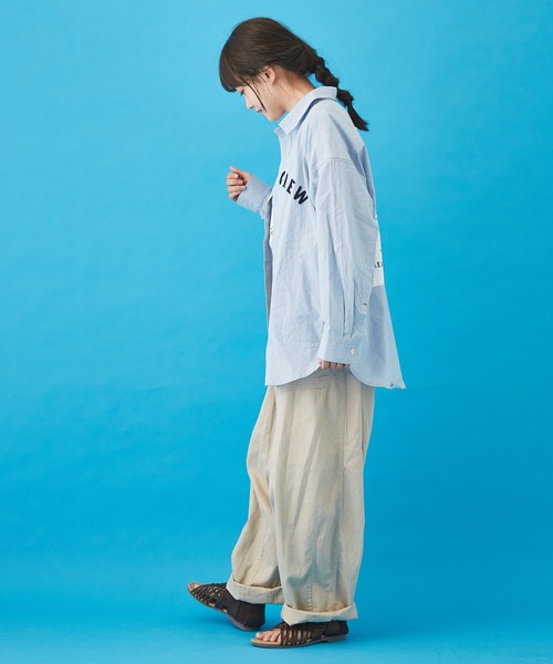 CUBE SUGAR(キューブシュガー)の「シャンブレー バックプリント ビッグシャツ(シャツ/ブラウス・レディース・ブルー/ネイビー/ホワイト・M)」の21枚目の写真