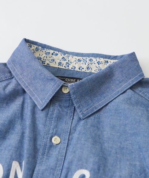 CUBE SUGAR(キューブシュガー)の「シャンブレー バックプリント ビッグシャツ(シャツ/ブラウス・レディース・ブルー/ネイビー/ホワイト・M)」の22枚目の写真