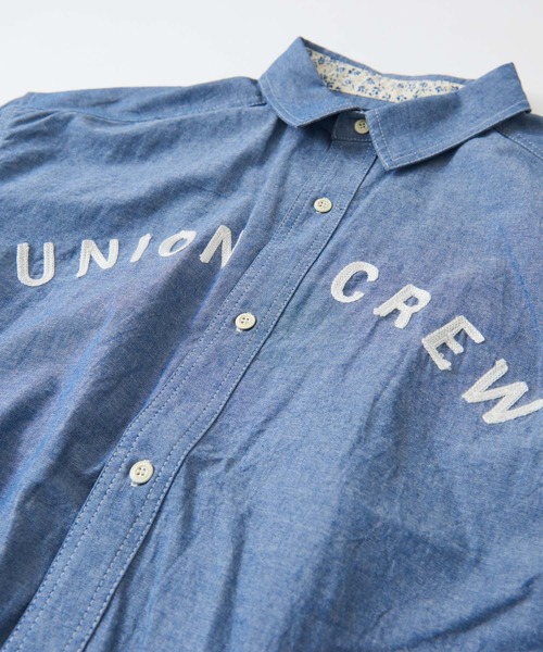 CUBE SUGAR(キューブシュガー)の「シャンブレー バックプリント ビッグシャツ(シャツ/ブラウス・レディース・ブルー/ネイビー/ホワイト・M)」の14枚目の写真