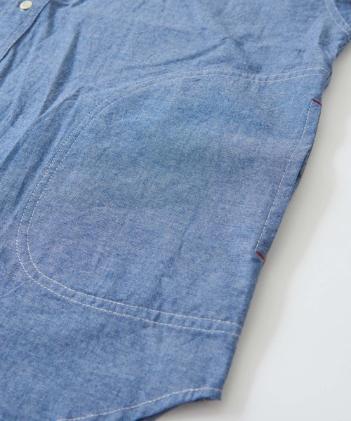 CUBE SUGAR(キューブシュガー)の「シャンブレー バックプリント ビッグシャツ(シャツ/ブラウス・レディース・ブルー/ネイビー/ホワイト・M)」の6枚目の写真