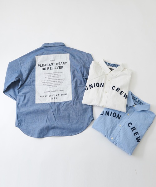 CUBE SUGAR(キューブシュガー)の「シャンブレー バックプリント ビッグシャツ(シャツ/ブラウス・レディース・ブルー/ネイビー/ホワイト・M)」の15枚目の写真