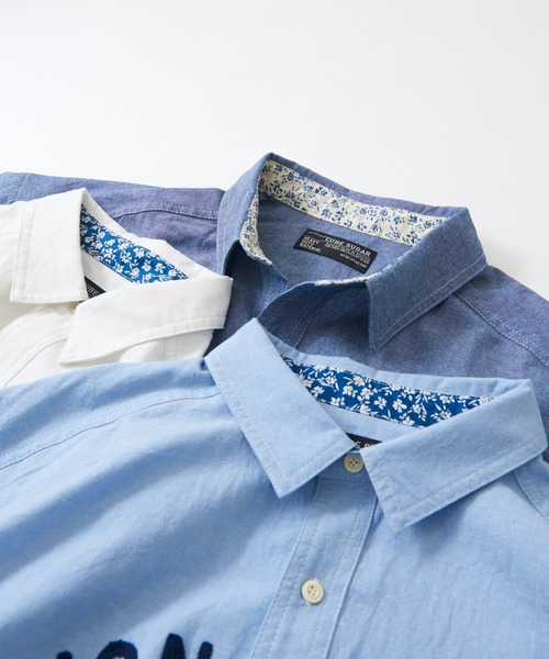 CUBE SUGAR(キューブシュガー)の「シャンブレー バックプリント ビッグシャツ(シャツ/ブラウス・レディース・ブルー/ネイビー/ホワイト・M)」の11枚目の写真