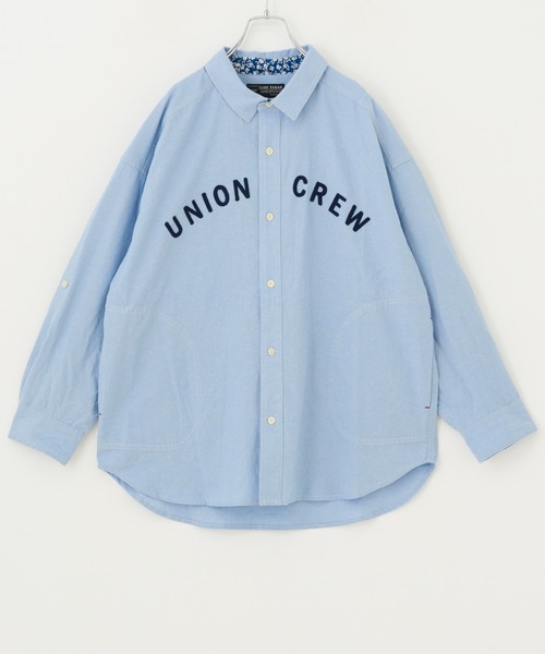 CUBE SUGAR(キューブシュガー)の「シャンブレー バックプリント ビッグシャツ(シャツ/ブラウス・レディース・ブルー/ネイビー/ホワイト・M)」の7枚目の写真