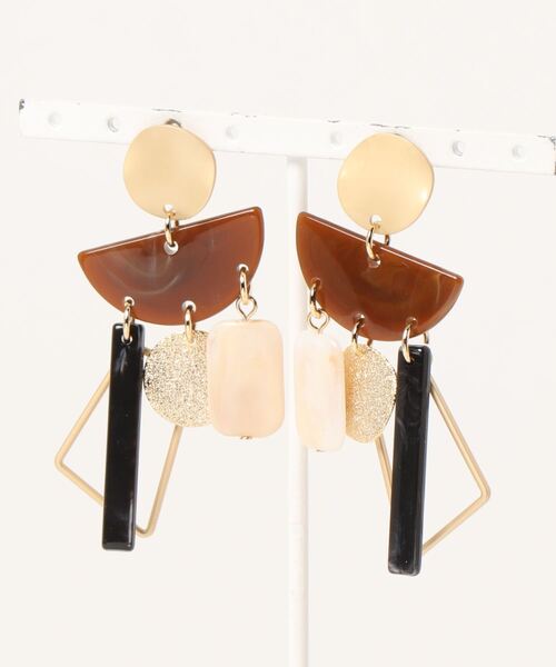 Ein（アイン）の「【Ein】カラフル半月ピアス（ピアス（両耳用）・レディース・ブラウン/ピンク/オレンジ/ブルー/グリーン・FREE）」の2枚目の写真