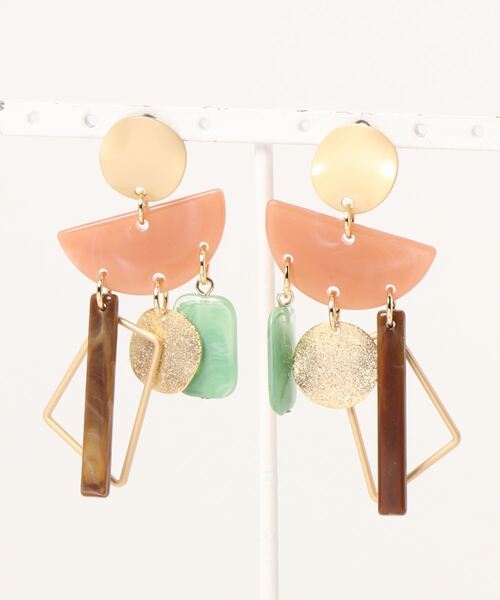 Ein（アイン）の「【Ein】カラフル半月ピアス（ピアス（両耳用）・レディース・ブラウン/ピンク/オレンジ/ブルー/グリーン・FREE）」の5枚目の写真